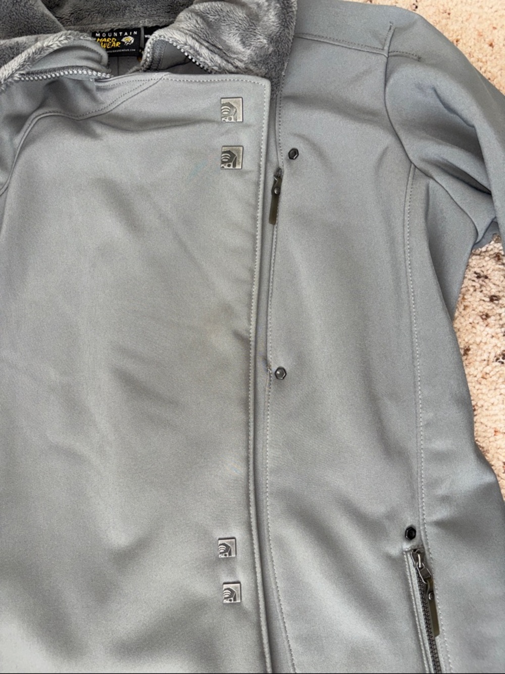 Mountain Hardwear Women's Gray Trench Softshell Coat Size Large - Picture 4 of 10